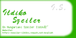 ildiko szeiler business card